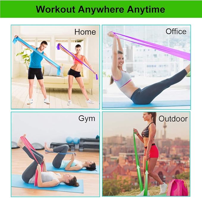 Resistance Bands, Elastic Exercise Bands for Working Out, Physical Therapy, Recovery, Yoga, Pilates, Strength Training-StrideForce Fitness