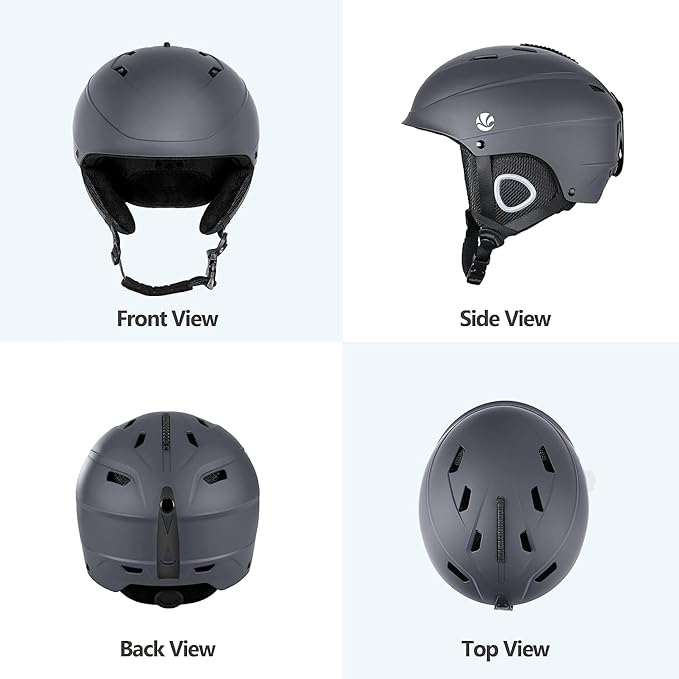 VANRORA Ski Helmet, Snowboard Helmet for Men & Women, Climate Control Venting, Dial Fit, Goggles Compatible, Removable Fleece Liner and Ear Pads, Safety-Certified-StrideForce Fitness