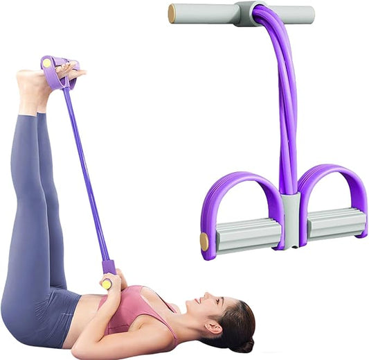 2025 Upgrade Multifunction Tension Rope or Exercise Sit Up Exercise Equipment,Pedal Ankle Puller,Bands-6 Tube Pedal Ankle Puller for Women Men-StrideForce Fitness