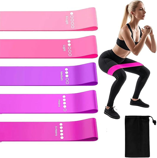 Resistance Bands Legs Hip Stretching Workout Elastic Rubber Loop with Exercise Fitness Guidance Men Women Yoga Pilates Gear Come with Carry Bag-StrideForce Fitness