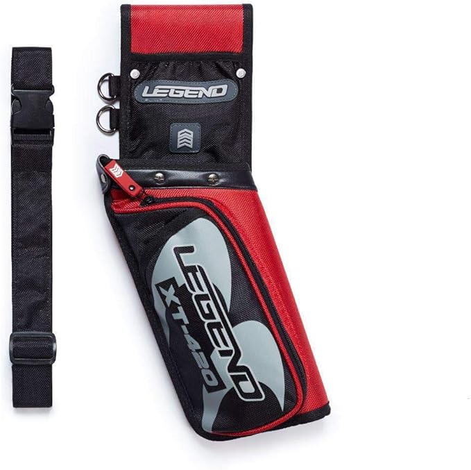 Legend XT420 Field Quiver - Left or Right-Handed Quiver Arrow Holder, Archery Quiver with 3 Arrow Tube, Durable Nylon Hip Quivers with Multiple Pockets for Archery Accessories, Score Card & Tools-StrideForce Fitness