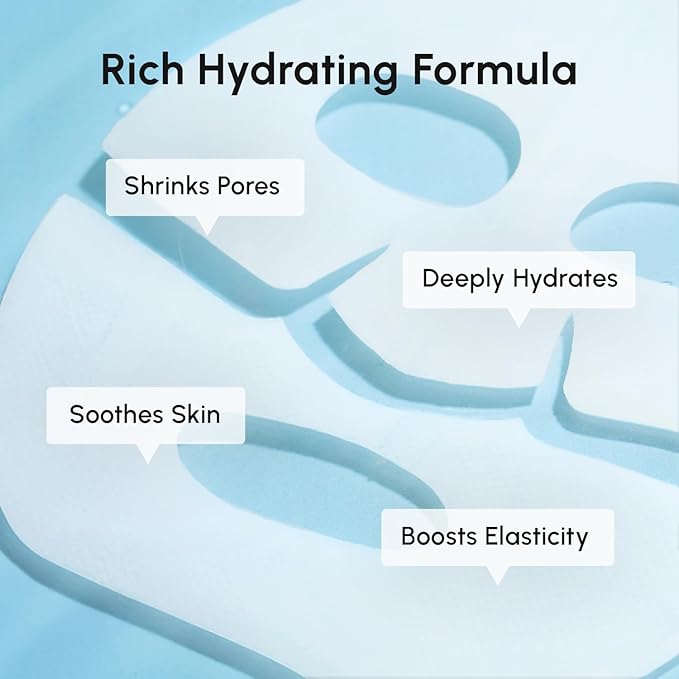 MAREE Collagen Facial Mask with Hyaluronic Acid - Hydrating Face Masks Skincare - Mascarillas Faciales For Women Skin Care - White, 4 Count-StrideForce Fitness