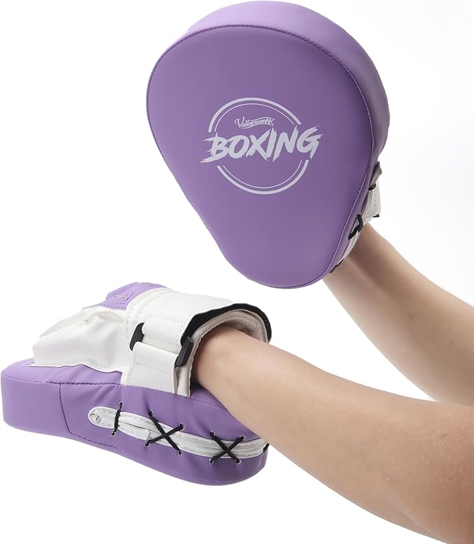 Valleycomfy Boxing Curved Focus Punching Mitts- Leatherette Training Hand Pads-StrideForce Fitness