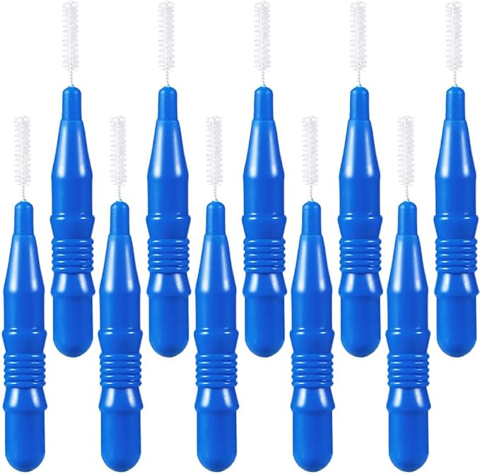 ARTIBETTER 50pcs Interdental Brushes for Braces Floss Brushes for Teeth Toothpick Oral Flossing Head Teeth Cleaning Tool 2. 5mm Blue