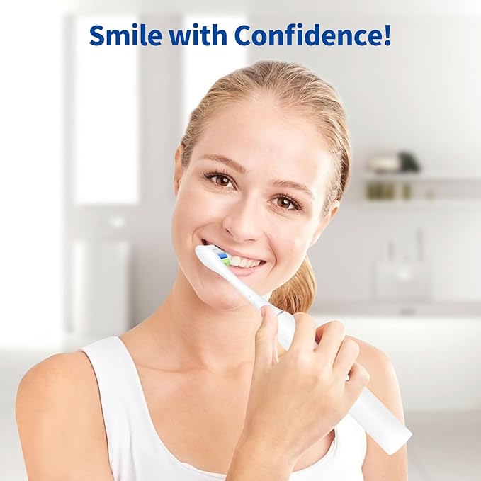 Replacement Toothbrush Brush Heads Compatible with Philips Sonicare Electric Toothbrushes with Click-on System Dupont Bristles for Optimal Plaque Remove, Pack of 10, White