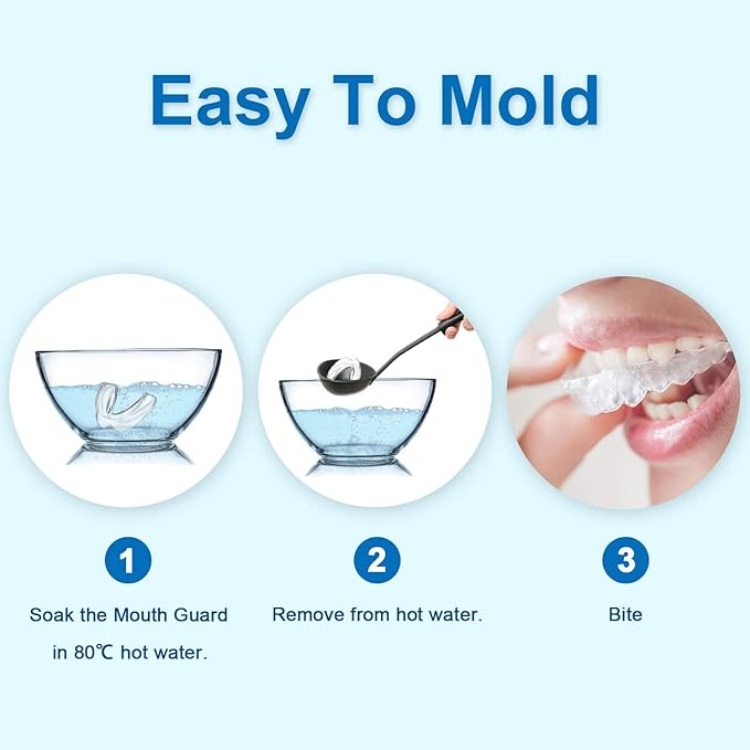 Leesgel Kids Mouth Guard for Grinding Teeth, Teeth Grinding Mouth Guard for Sleep, Kids Moldable Custom Night Bite Guards, Clenching, Bruxism, Sport Athletic, Whitening Tray (4 Pack)