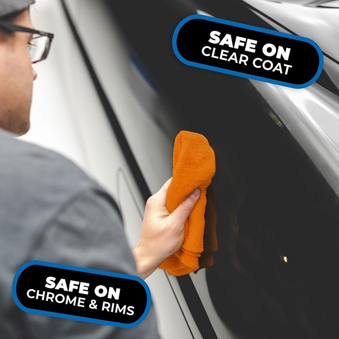 The Rag Company - Edgeless 365 Microfiber Towels (10-Pack) Premium 70/30 Blend, Professional Polishing, Wax Removal, Auto Detailing, 365gsm, 16in x 16in, Orange-StrideForce Fitness