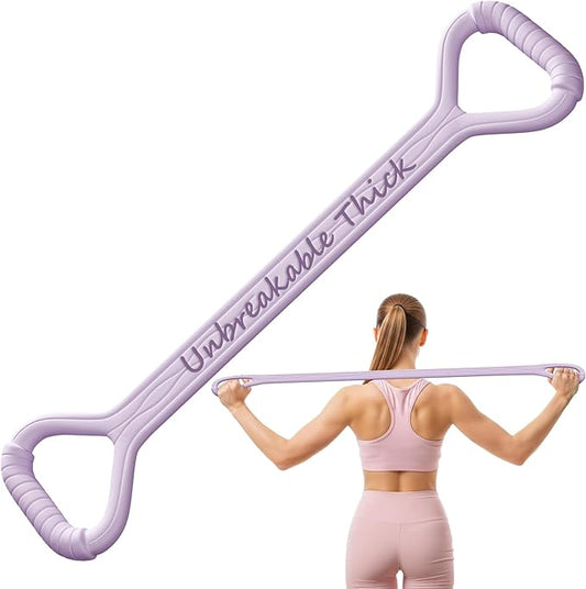 Figure 8 Fitness Resistance Band, Unbreakable Thicken 25lb Elastic Excercise Band for Working Out, Non-Slip Silicone Bands for Strength Stretch Training Arms Back Shoulder Chest Yoga Pilates-StrideForce Fitness
