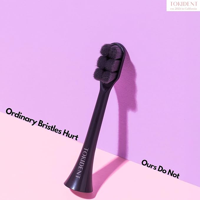 Replacement Brush Heads for Philips Sonicare Electric Brush - Ultra Soft Toothbrush Heads for Sensitive Teeth & Gums - Replacement Head with 10,000 Wave Cut Nano Bristles - 4 Pack - Charcoal Black