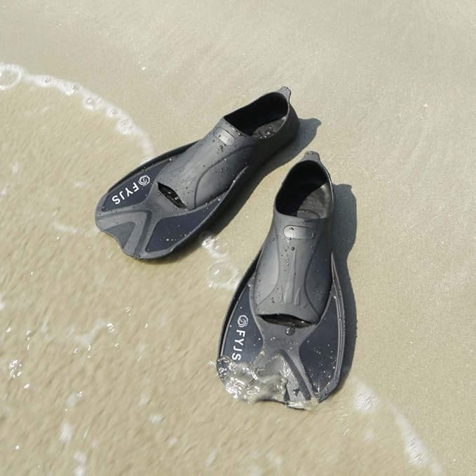 FYJS Short Swim Fins with Comfortable Full Foot Pocket Travel-Size for Snorkeling and Scuba Diving-StrideForce Fitness