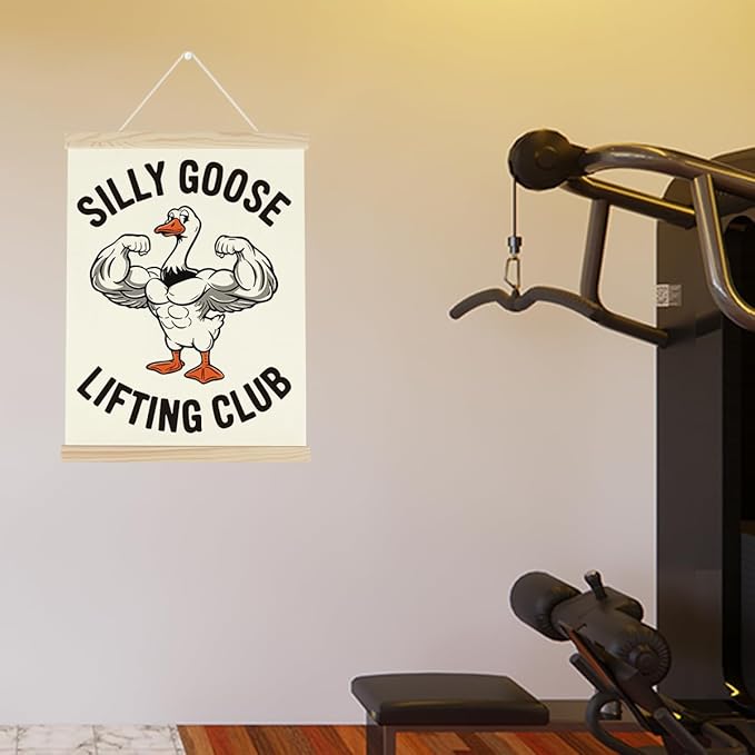 Gym Motivational Posters Funny College Dorm Posters Gifts for Guys Girls Friends SIilly Goose Lifting Club Gym Flag Wall Art Decor Sign for Home Gym Bedroom Office-StrideForce Fitness
