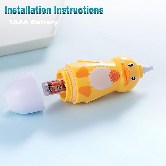 Kids U-Shaped Electric Toothbrush, Automatic Massage Toothbrush with U-Type, Cartoon Modeling Toothbrush with Three Types of Brush Heads,Battery Operated,Small for 2-6 Years,Yellow,1 Pack