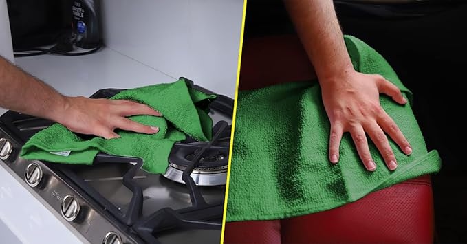 Avalon Towels Terry Bar Mop Towels (Value Pack of 60) Size 14"x17" – Absorbent and Durable, Multipurpose Cleaning Rags, Cotton Cleaning Cloths, Terry Cloth Rags, Reusable Shop Rag (Green)-StrideForce Fitness