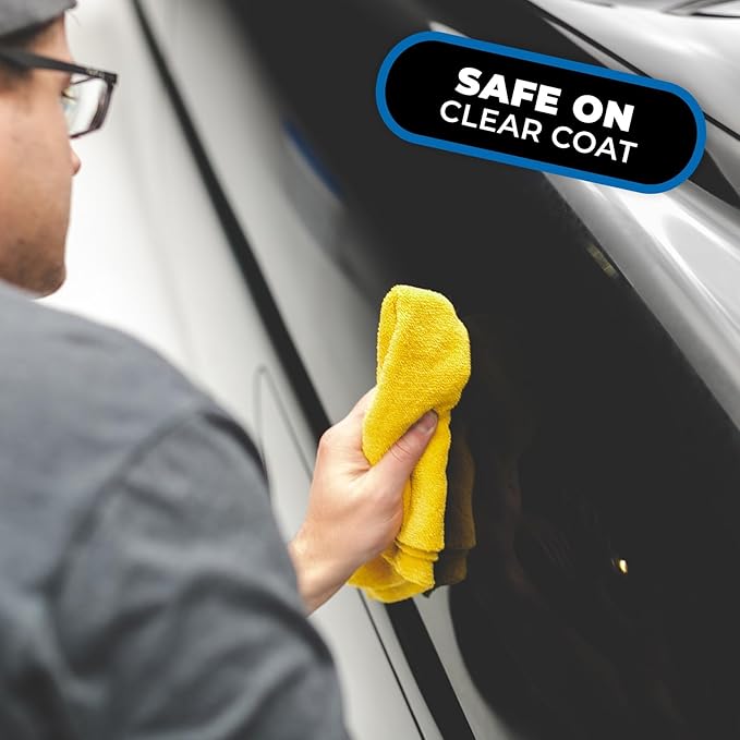 The Rag Company - Edgeless 365 Microfiber Towels (10-Pack) Premium 70/30 Blend, Professional Polishing, Wax Removal, Auto Detailing, 365gsm, 16in x 16in, Gold-StrideForce Fitness