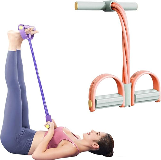 2025 Upgrade Multifunction Tension Rope or Exercise Sit Up Exercise Equipment,Pedal Ankle Puller,Bands-6 Tube Pedal Ankle Puller for Women Men-StrideForce Fitness