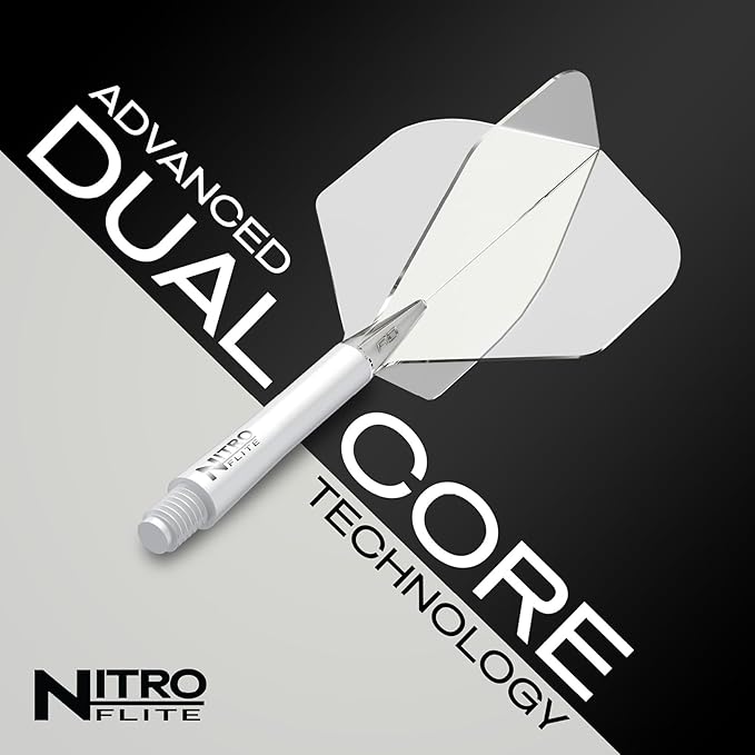 RED DRAGON Darts – Nitro Flite Integrated Flight & Shaft System – No.2 Shape and Design - Available in Short, Intermediate & Medium - Available in Variety of Colours - Professional Darts Accessories-StrideForce Fitness