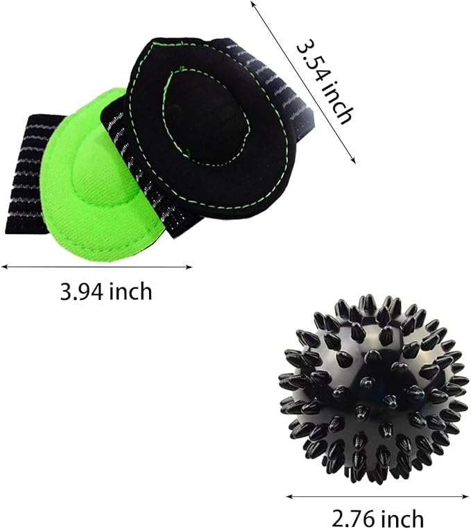 Gradient Fitness Therapy Stretching Belt, 12 Circle Multi Ring Stretching Belt (1.5 inches wide x 86.6 inches long), Therapy Equipment, Yoga Stretcher Strap,Leg Stretcher. Equipped with arch foot pads and pointed massage balls(BLACK)-StrideForce Fitness