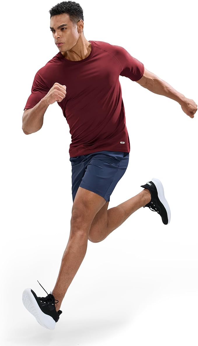 MIER Men's Dry Fit Workout T-Shirts Athletic Running Tee Short Sleeve Crew Neck Gym Tops, Polyester, Moisture Wicking-StrideForce Fitness