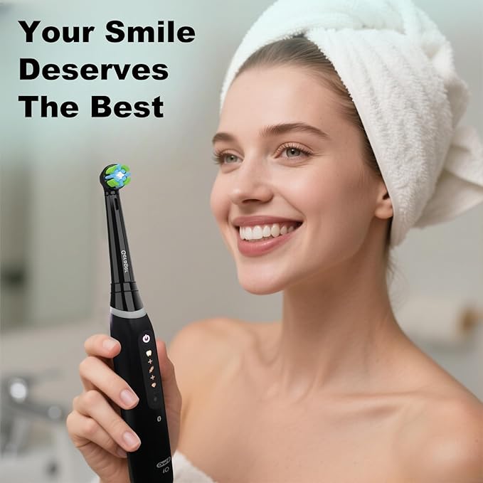 8 Pack Toothbrush Replacement Heads Compatible with Oral B iO, Toothbrush Heads Compatible with Oral B iO 3 4 5 6 7 8 9 10 Series Electric Toothbrushes, White