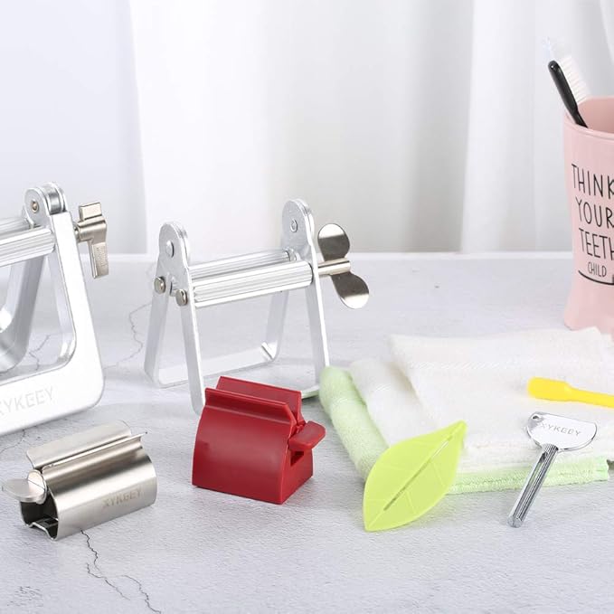 Tube Key Tooth Paste Squeezer – Set of 3 Manual Toothpaste Squeezer, XYKEEY Toothpaste Tube Squeezers (Gold)