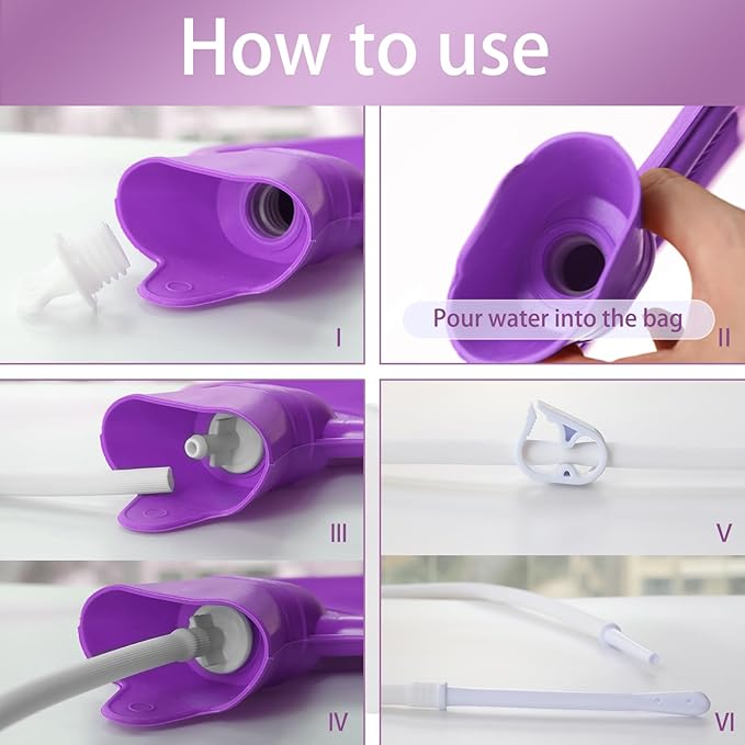 Coffee Enema Bag Kit, Douche Bag Combination Kit for Men and Women 5ft PVC Hose, 2L Capacity Water Colon Detox Cleanse Kit-StrideForce Fitness