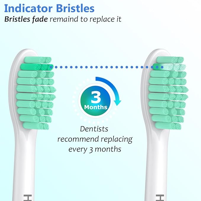 Philips Sonicare E-Series Replacement Toothbrush Heads - 6 Pack Medium Soft Blue Bristles