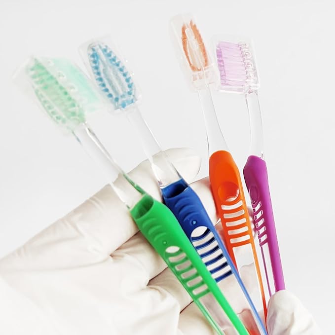 4-Pack Orthodontic Toothbrushes with Double-Ended Design – V-Trim Brush and Interspace Brush for Effective Braces Cleaning, Multi-Colored Set for Oral Dental Care