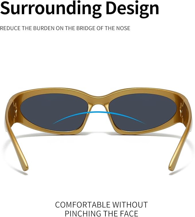 SOAR&EAGLE Y2K 3Pack Polarized sunglasses Wrap Around Men's Women's sunglasses Fashion Sport Shades Sun Glasses-StrideForce Fitness