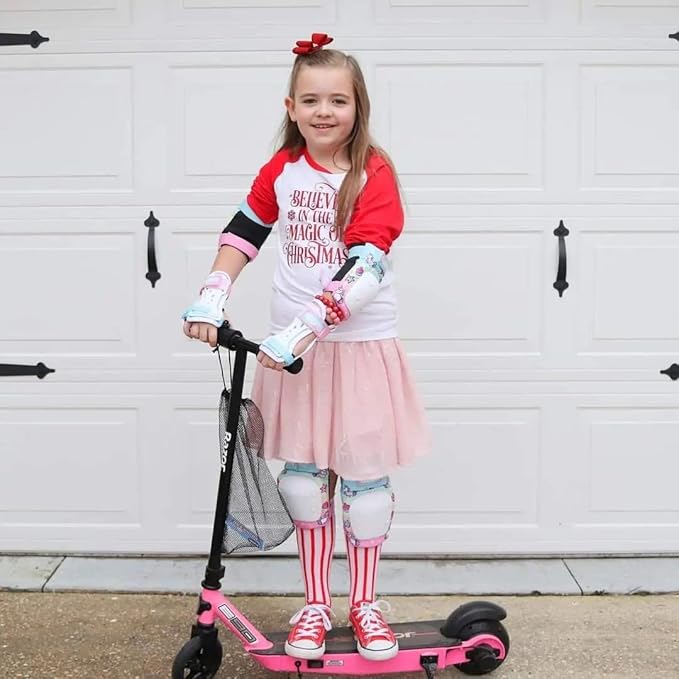 Simply Kids Knee and Elbow Pads with Wrist Guards, HardSoft Pad Tech. - CPSIA Certified Protective Gear Set - Inline Roller Skate Skateboard Bike Knee Pads for Kids Child Girls Boys Toddler Youth-StrideForce Fitness