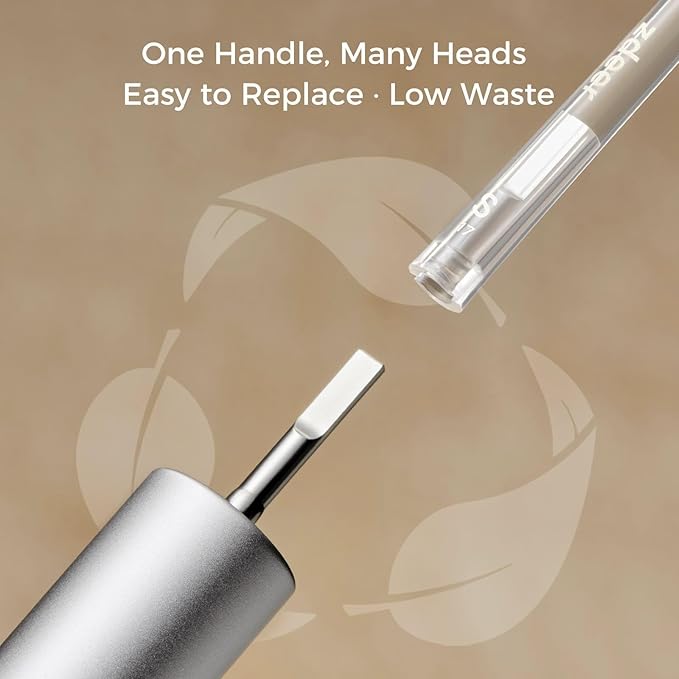 Ultra Soft Bristle Toothbrush for Adults with Sensitive Gums, Aluminum Alloy + ABS Handle with 11 Replaceable Wide Soft Gum Care Heads