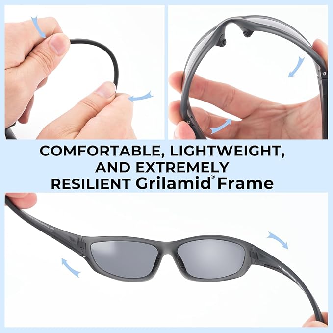 KastKing Hiwassee Polarized Sport Sunglasses for Men and Women, Wrap Sunglasses for Fishing Cycling and Running,UV Protection-StrideForce Fitness