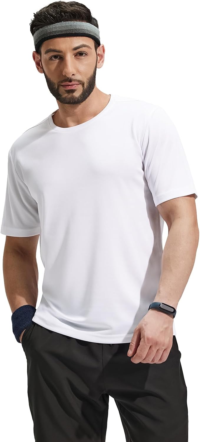 MIER Men's Quick Dry Workout Shirts Moisture Wicking Running Athletic Performance T-Shirts Recycled Polyester Top Tee-StrideForce Fitness