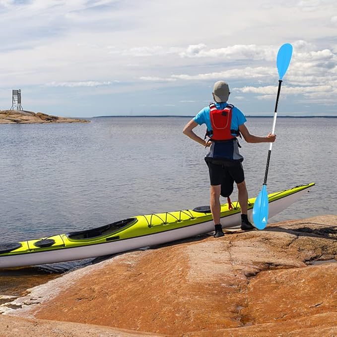 Kayak Paddle - Adjustable 2 Pieces Aluminum Alloy Shaft with Glass Fiber Blade for Surfing,Oar Fishing Easy Packable Travel-StrideForce Fitness