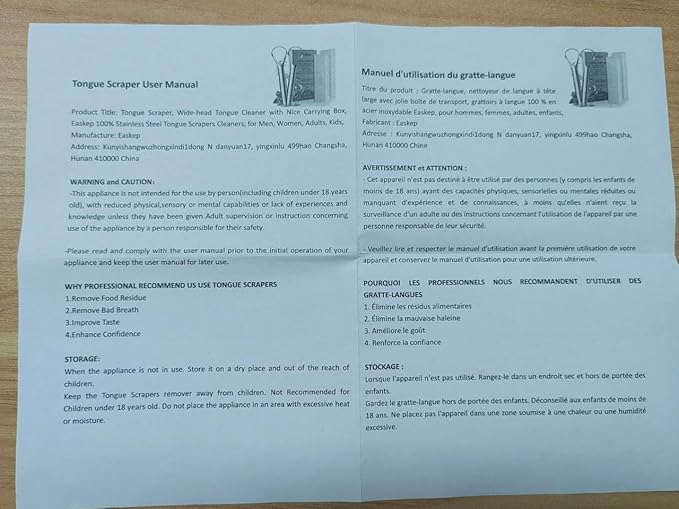 Tongue Scraper (2 Pack), Wide-Head Tongue Cleaner with Nice Carrying Box, Easkep 100% Stainless Steel Tongue Scrapers Cleaners, for Men, Women, Adults, Kids