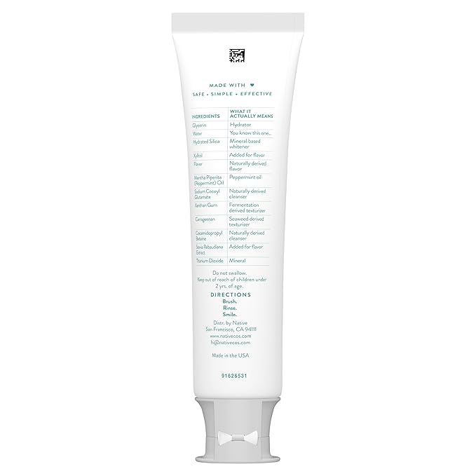 Native Whitening Wild Mint & Peppermint Oil Fluoride Free Toothpaste, 4.1 oz Pack of 3