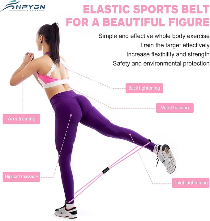 HPYGN Resistance Bands, Figure 8 Exercise Bands for Women Men, 8 Shaped Resistance Bands for Arms, Chest Expander, Yoga Gym Fitness Pulling Rope 8 Word Elastic for Exercise Muscle Training Tubing-StrideForce Fitness