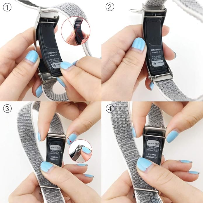 Classic Nylon Weave Band Compatible with Garmin Garmin vivofit 4 Activity Tracker Bands Replacement Accessory with Metal Case for Women Men