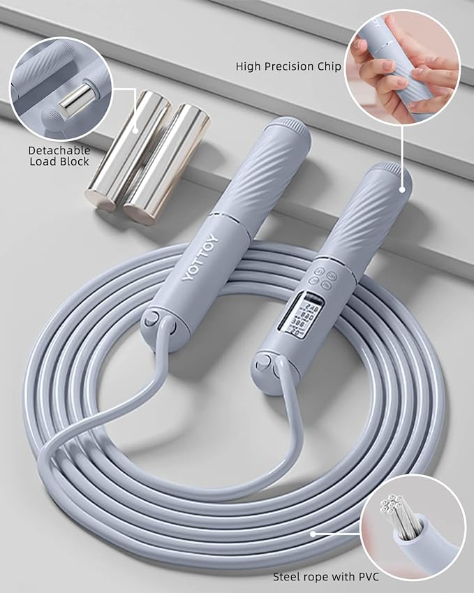 Cordless Jump Rope with Counter - Ropeless Jump 2 In 1 with