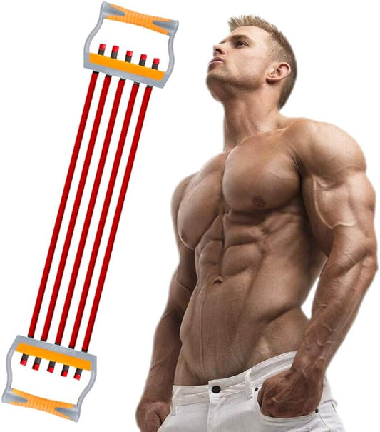 TOCO FREIDO Chest Expander | Arm Training, 5 Tubes Ajustable Arm Strength Trainer, Exercise Resistance Bands for Home Fitness Muscle Training Body Building-StrideForce Fitness