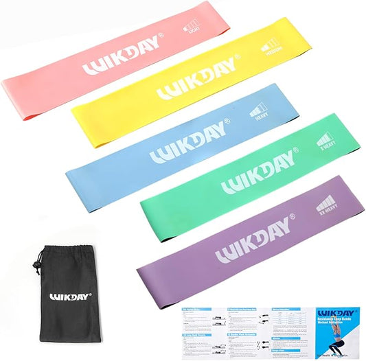 Resistance Bands for Working Out Exercise Loop Bands Workout Bands Set for Men Women Body Stretching, Crossfit Training, Home Workout, Physical Therapy, Booty Legs, Set of 5-StrideForce Fitness
