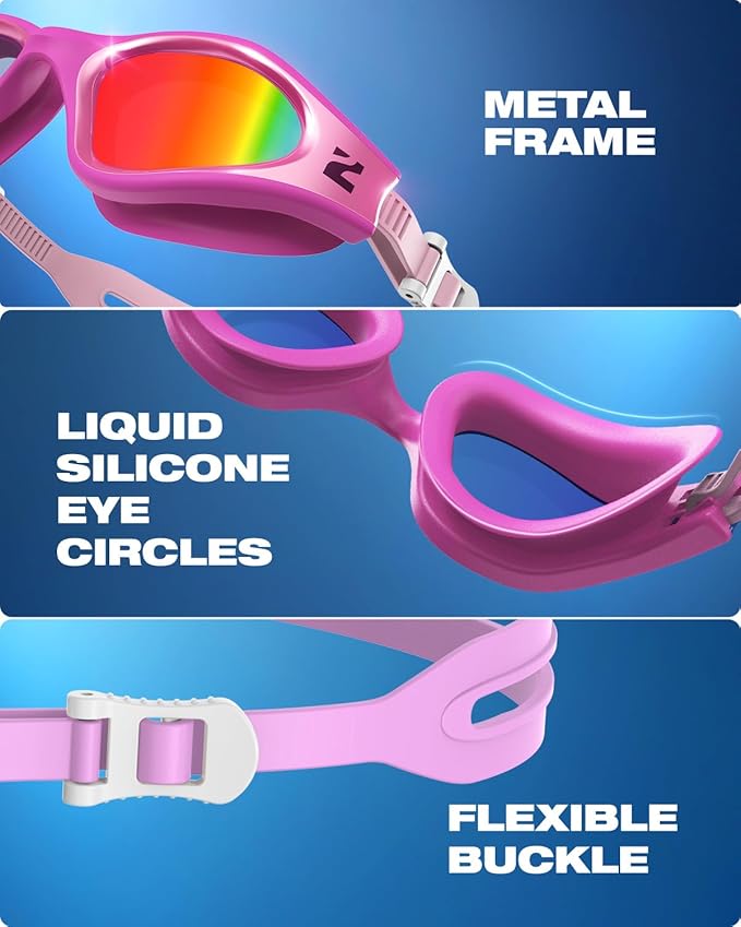 ZIONOR G1 Nava Super Anti-Fog Unisex Swim Goggles Mirror/Bright Smoke Lens-StrideForce Fitness