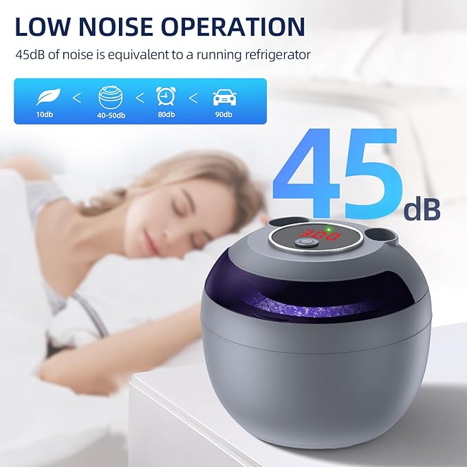 Ultrasonic Retainer Cleaner, Retainer Cleaner Machine for Dentures, Mouth Guards, Braces, Toothbrush Heads, Jewelry with 200ML Capacity, 45kHz Retainer Cleaning, 4 Modes for Appliances (Grey)