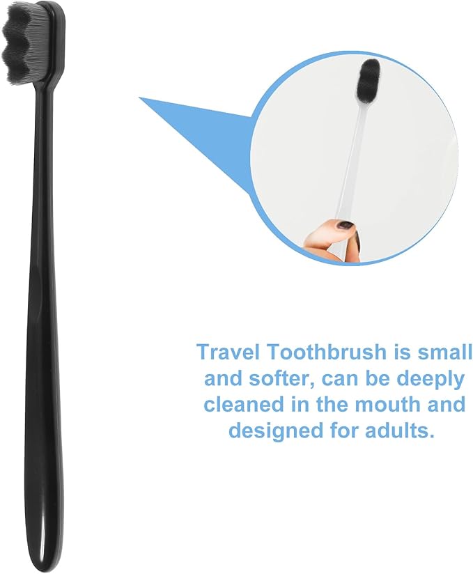 Soft Bristle Toothbrushes for Adults and 4pcs Extra Soft Bristles Black Handle Wave Design Travel Manual Toothbrushes for Sensitive Gums and Daily Oral Care Random Random Color