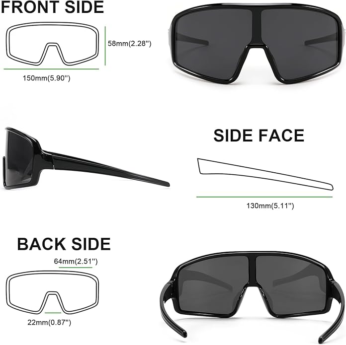 Karsaer Vision Sports Sunglasses Cycling Glasses Baseball Softball Sunglasses Unisex for Adult Youth Kids Boys Girls 8-16-StrideForce Fitness