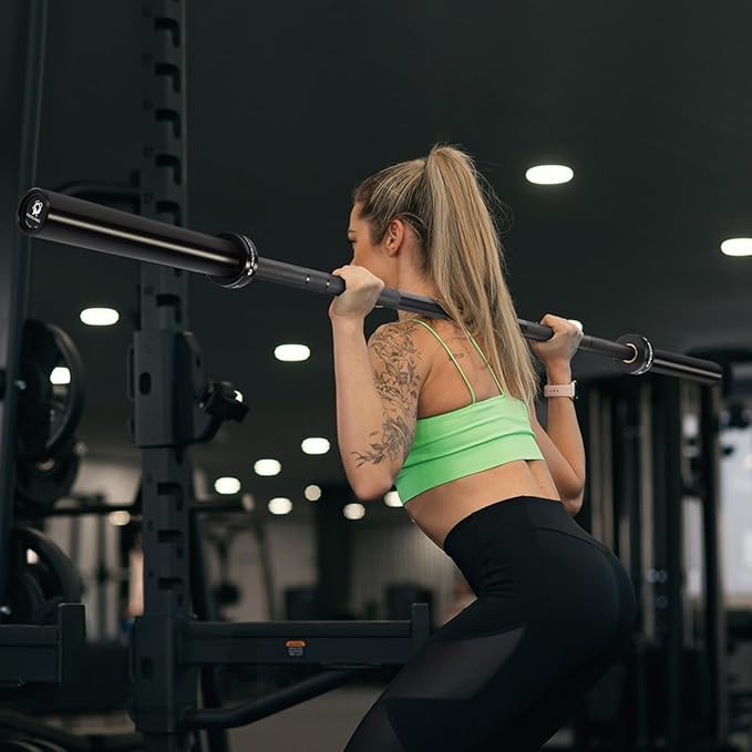 Olympic Barbell 45lb (20kg) - 7ft Bearing Spin Bar for Weightlifting and Strength Training,Ceramic Coating,500 LBS Capacity,28mm High Whip,Fits 2" Plates,for Home Gym-StrideForce Fitness