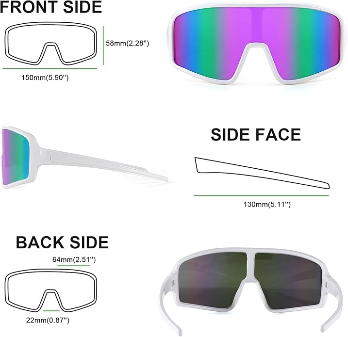 Karsaer Vision Sports Sunglasses Cycling Glasses Baseball Softball Sunglasses Unisex for Adult Youth Kids Boys Girls 8-16-StrideForce Fitness