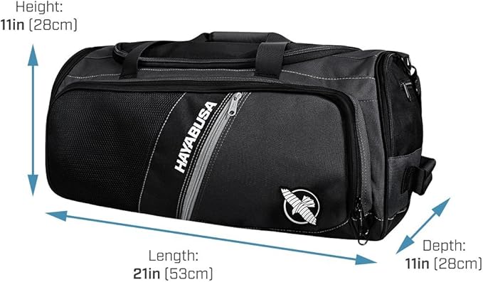 Hayabusa Ryoko Duffle Bag - Black/Grey, 50L-StrideForce Fitness