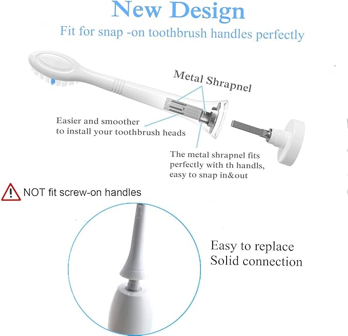 Replacement Toothbrush Heads Compatible with Philips Sonicare:10 Pack Professional Electric Brush Heads for 4100 6100 &More Snap-on Handles
