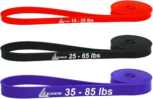 LEZER Resistance Bands - Pull Up Bands for Home Gym Fitness, Stretching, Physical Therapy & Training - Includes Instruction-StrideForce Fitness