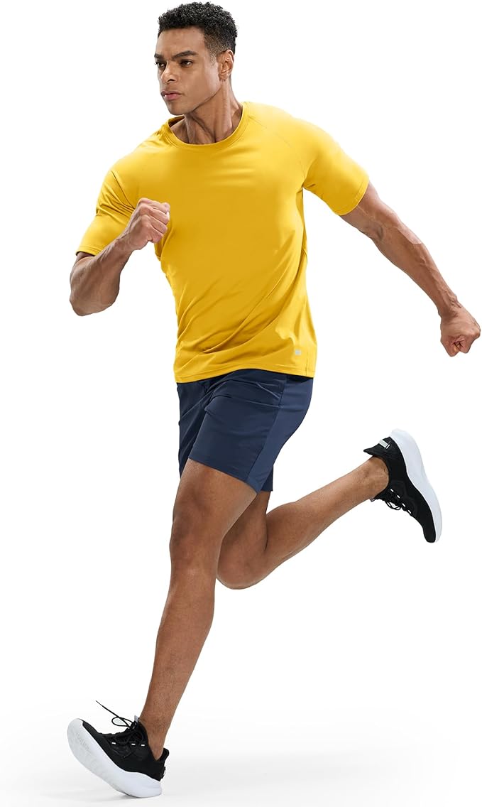 MIER Men's Dry Fit Workout T-Shirts Athletic Running Tee Short Sleeve Crew Neck Gym Tops, Polyester, Moisture Wicking-StrideForce Fitness